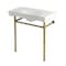 Kingston Brass 36" Ceramic Console Sink with Stainless Steel Legs, 8-Inch, 3-Hole, White/Brushed Brass KVPB36198W87 - alternate 1