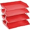 Acrimet Facility 4 Tier Letter Tray Side Load Letter Size Desktop File Organizer Plastic Solid Red 256.VM - alternate 1