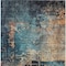 Homeroots 8' X 10' Teal Blue Black And Copper Abstract Washable Indoor Outdoor Area Rug 606077 - alternate 7