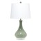 Homeroots 26" Sage And Clear Ceramic Novelty Table Lamp With White Drum Shade 643481 - alternate 3
