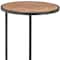Homeroots 25" Brown and Black Wood and Iron Round Pedestal End Table 632663 - alternate 6