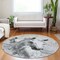 Homeroots 8' Gray And Silver Round Horse Washable Indoor Outdoor Area Rug 618681 - alternate 5