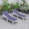 Leisuremod Marlin Patio Chaise Lounge Chair with Armrests in White Aluminum Frame, Navy Blue, 2PK MLAW-77NBU2 - alternate 8