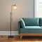 Homeroots 68" Black Adjustable Reading Floor Lamp With Clear Seeded Glass Globe Shade 523414 - alternate 1