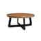 Homeroots 39" Brown and Black Solid Wood And Iron Round Cross Legs Coffee Table 661258 - alternate 8