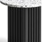 Homeroots 23" White and Black Faux Terrazzo and Wood Round Pedestal End Table 641952 - alternate 4