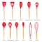 Megachef Red Silicone and Wood Cooking Utensils, Set of 12 MGSP-570 - alternate 6