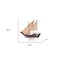 Homeroots 27" Wood Brown Solid Wood Hand Painted Dhow Medium Model Boat 401942 - alternate 3