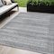Homeroots 5' X 8' Gray And Silver Striped Washable Indoor Outdoor Area Rug 631498 - alternate 1