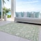 Homeroots 10' X 14' Artichoke Green And Beige Floral Washable Indoor Outdoor Area Rug 603442 - alternate 7