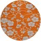 Homeroots 8' Orange And Gray Round Floral Washable Indoor Outdoor Area Rug 600032 - alternate 6