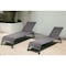 Homeroots Set of Two 23" Taupe Metal Outdoor Chaise Lounge, 2PK 372157 - alternate 4