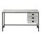 Homeroots 55" Gray and Black Computer Desk With Three Drawers 333551 - alternate 1