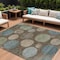 Homeroots 9' X 12' Chocolate Fern Green And Teal Blue Geometric Washable Indoor Outdoor Area Rug 630571 - alternate 1