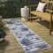 Jonathan Y Veronica Classic Beach Stripe and Palm Leaf Navy/Cream 2 ft. x 8 ft. Indoor/Outdoor Runner Rug TSN402B-28 - alternate 1
