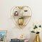 Vintiquewise Heart-Shaped 2-Tier Floating Metal Wall Shelf with Overhead Light Bulb - Decorative QI004691.Hrtgold - alternate 9