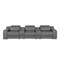 Homeroots 129" Dark Gray Italian Leather Reclining USB Sofa 632877 - alternate 10