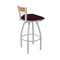Holland Bar Stool Co Revelle 36in Swivel Extra Tall Bar Stool, Anodized Nickel Finish, Medium Back, Canter Bordeaux Seat 881 - alternate 6