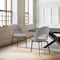 Armen Living Lucia Swivel Upholstered Dining Chair in Gray Fabric with Black Metal Legs - Set of 2 LCLUSIGRYBLK - alternate 6