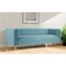 Homeroots 83" Teal Blue Velvet Sofa With Gold Legs 488837 - alternate 6