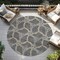 Homeroots 8' Charcoal And Gold Round Geometric Washable Indoor Outdoor Area Rug 613484 - alternate 6