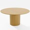 Homeroots 60" Brown Solid Wood Pedestal Base Round Top Dining Table 720990 - alternate 1