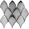 Apollo Tile Mirari 10x12 in. Gray, Silver Glossy Glass Fish-shaped Mosaic Wall Tile (4.25 sq ft/case) 5PK APLMNC8802BLA - alternate 1