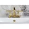 Kingston Brass Knurled Double-Handle 4" Centerset Bathroom Faucet with Brass Pop-Up, Polished Brass KS8612KNL - alternate 4