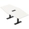 Skutchi Designs 6ft Conference Table With Power Unit | 6 Person Modular Hexagon Meeting Table | Harmony Series HAR-HEX.IR-48X72-T.BK-W960-EBLK - alternate 1