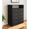 Homeroots 33" Black Four Drawer Standard Chest With Open Shelf 544025 - alternate 1