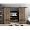 Sartodoors Sliding Double Barn Doors with Hardware, Planum 0012 Walnut and Aluminum Strips, 13FT Rail Hangers PLANUM0012DB-WLN-36 - alternate 1