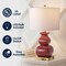 Jonathan Y Vienna 25.5 in. Transitional Ceramic and Metal Gourd LED Table Lamp, Burgundy/Brass Gold JYL3049D - alternate 7