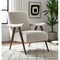 Homeroots 32" Cream and Brown Linen and Solid Wood Arm Chair 606021 - alternate 5