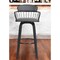 Homeroots 30" Gray And Black Faux Leather Swivel Low Back Bar Height Bar Chair 534443 - alternate 6