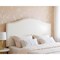 Homeroots White Faux Leather Upholstered Arched Queen Headboard With Nail Head Trim 490189 - alternate 3