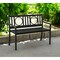 Homeroots 45" Black Metal Geometric Back Garden Patio Bench 611609 - alternate 1