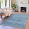 Homeroots 8' X 10' Blue And Ivory Geometric Washable Indoor Outdoor Area Rug 630492 - alternate 6