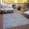 Homeroots 8' X 10' Gray And Ivory Geometric Washable Indoor Outdoor Area Rug 614074 - alternate 6