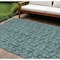 Homeroots 8' X 10' Teal Blue Aqua And Ivory Floral Washable Indoor Outdoor Area Rug 581927 - alternate 1