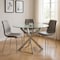 Homeroots 48" Clear and Silver Glass and Metal Cross Leg Base Round Top Dining Table 555159 - alternate 4