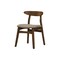 Monarch Specialties Dining Chair, 32'' Height, Upholstered, Dark Walnut, Beige Fabric, Modern, 2PK I 1365 - alternate 2