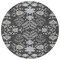 Homeroots 8' Charcoal Gray And Beige Round Floral Washable Indoor Outdoor Area Rug 605463 - alternate 9