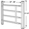 Primeline Tools 21 in., White Painted Carbon Steel, Hinged 4-Bar Window Grill (Single Pack) S 4776 - alternate 4