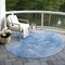 Homeroots 8' Denim Blue And Sky Blue Round Nautical Washable Indoor Outdoor Area Rug 581727 - alternate 7