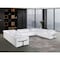 Homeroots White Italian Leather Power Reclining U Shaped Twelve Piece Sectional With Console 634656 - alternate 7