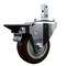 Service Caster 3.5'' Maroon Polyurethane Wheel Swivel 3/4'' Square Stem Caster with Brake SCC-SQ20S3514-PPUB-MRN-PLB-34 - alternate 1