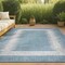 Jonathan Y Scandi Minimalist Border Aqua/Ivory 3 ft. x 5 ft. Indoor/Outdoor Area Rug SMB118A-3 - alternate 1