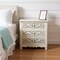 Homeroots 30" White Solid Wood Distressed Three Drawer Nightstand 521193 - alternate 1