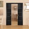 Sartodoors Sliding French Double Pocket Doors, Planum 0020 Matte Black, Kit Trims Rail Hardware, Solid Wood In PLANUM0020DP-BLK-36 - alternate 1