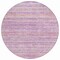 Homeroots 8' Mauve Round Striped Washable Indoor Outdoor Area Rug 607958 - alternate 7